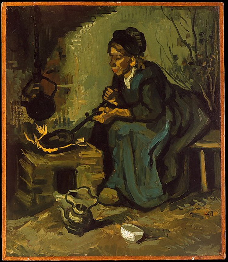 Peasant Woman by the Fireplace Van Gogh Oil Painting